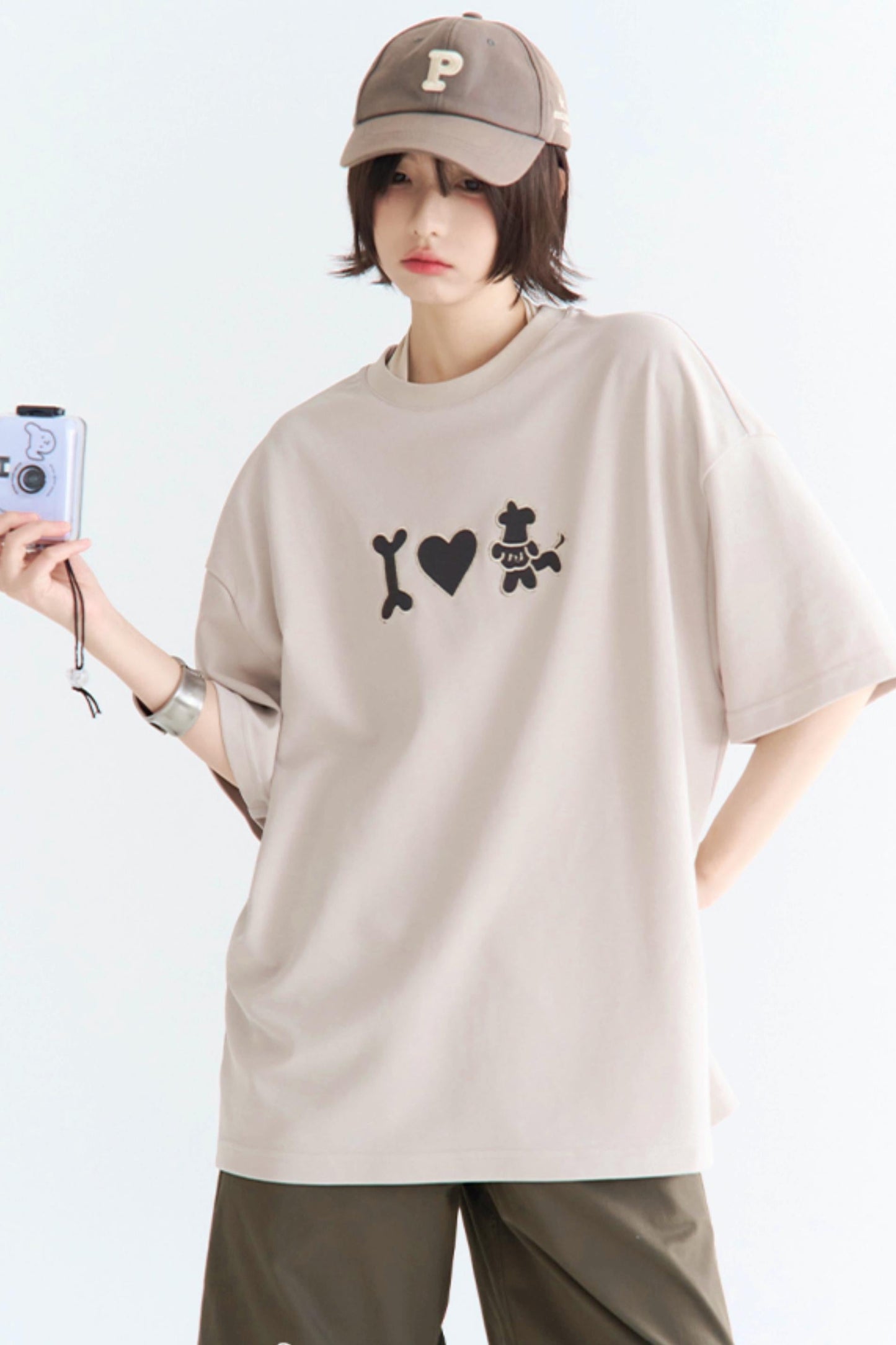 パピTシャツ ネッククルー 刺繍