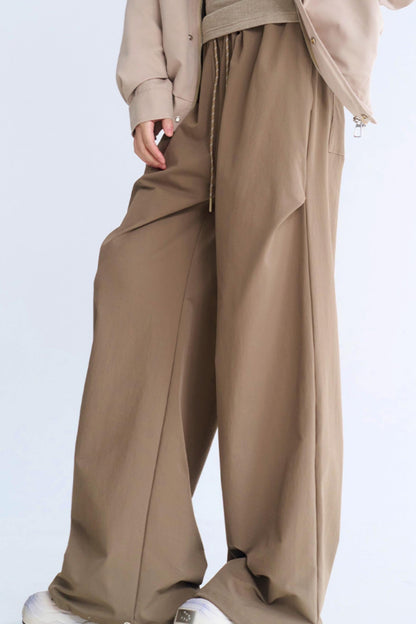 ミニマリストカジュアルワイドレッグパンツ