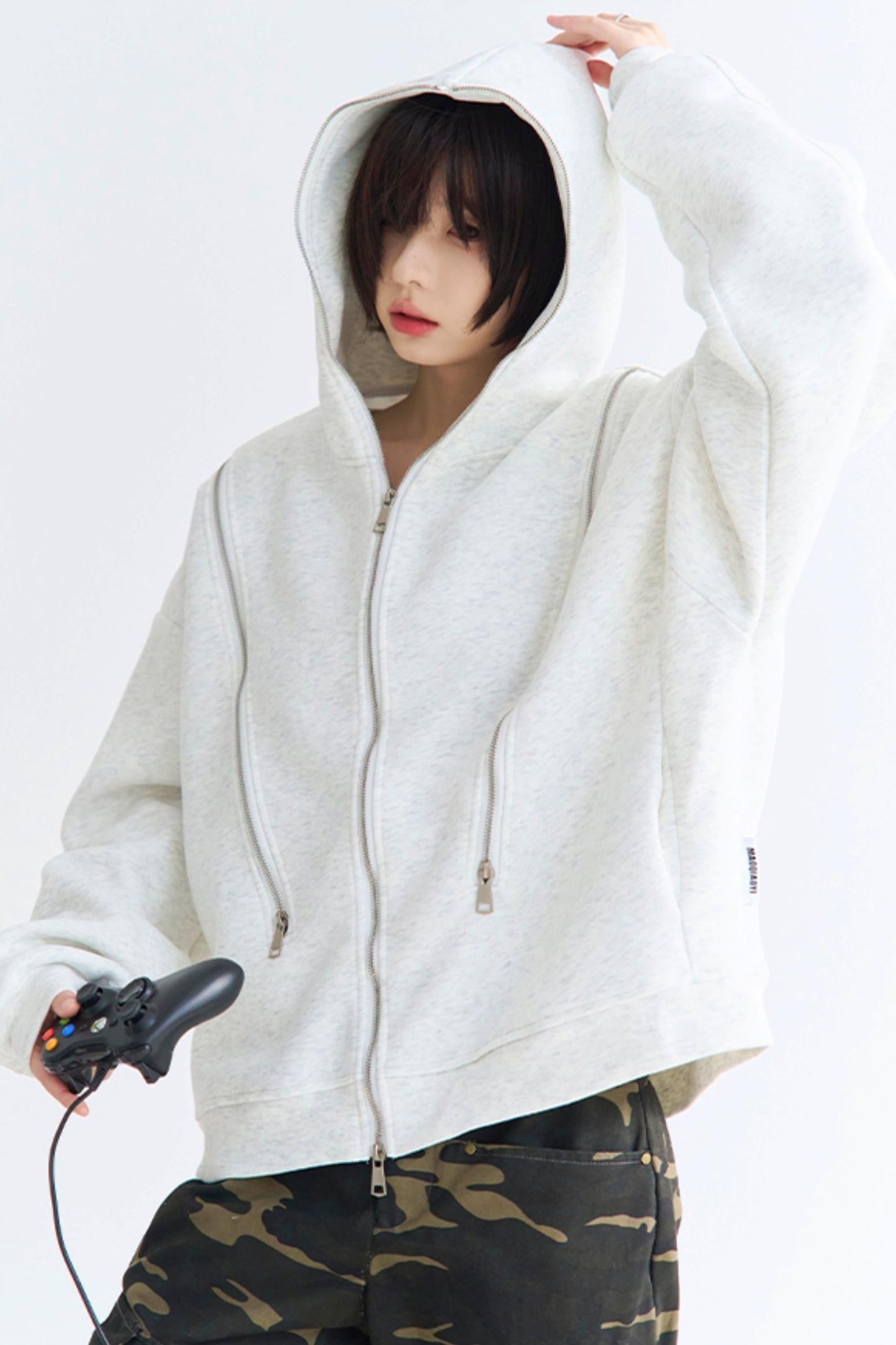 Lässiger Cardigan mit Reißverschluss