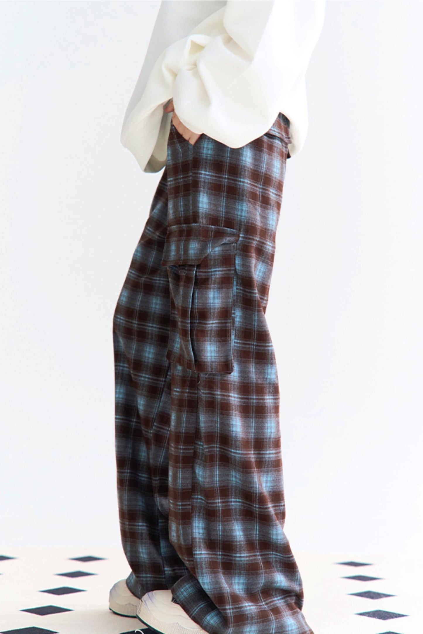 パンツ ウエストチェック ハイワイド
