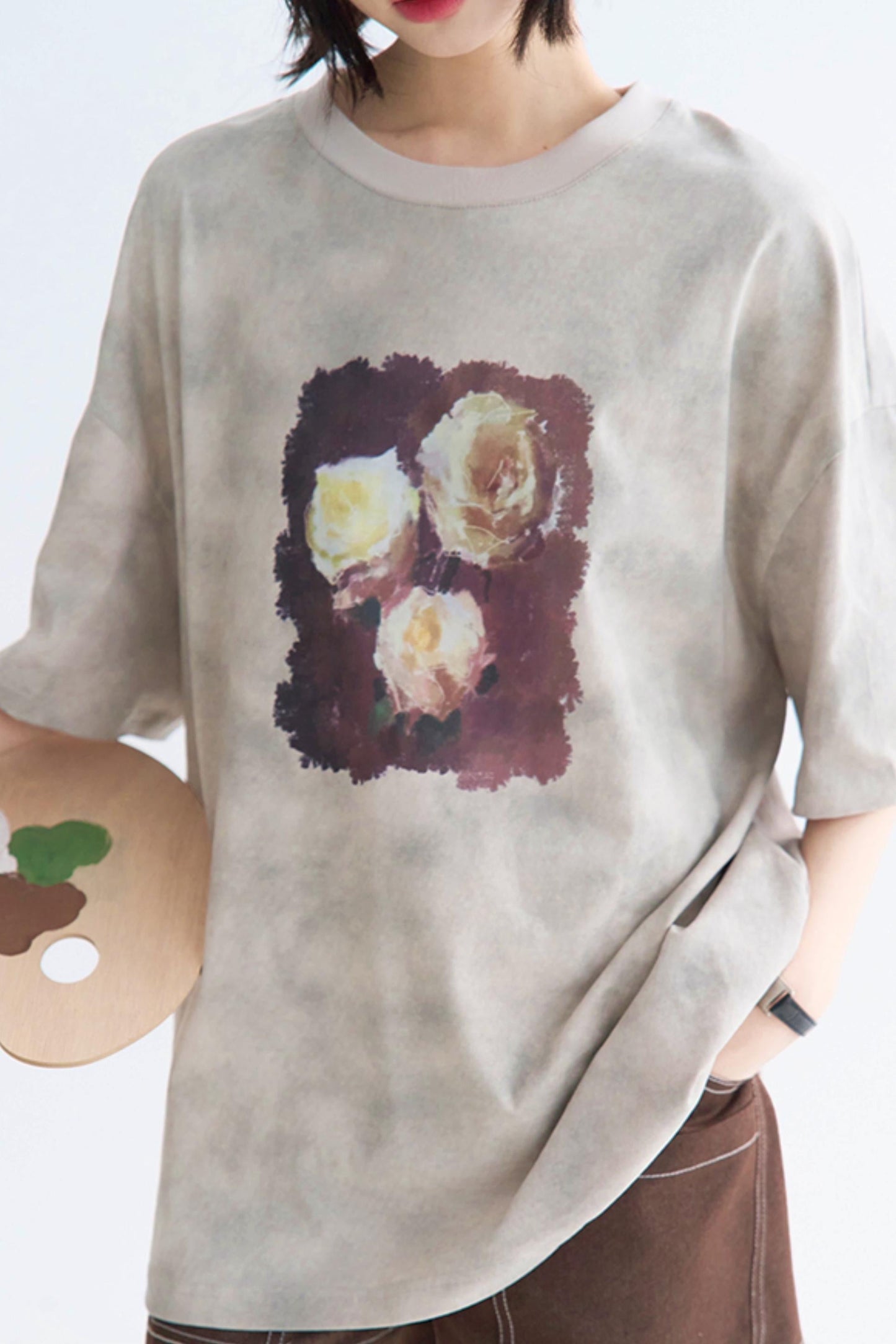 ローズTシャツ タイダイプリント
