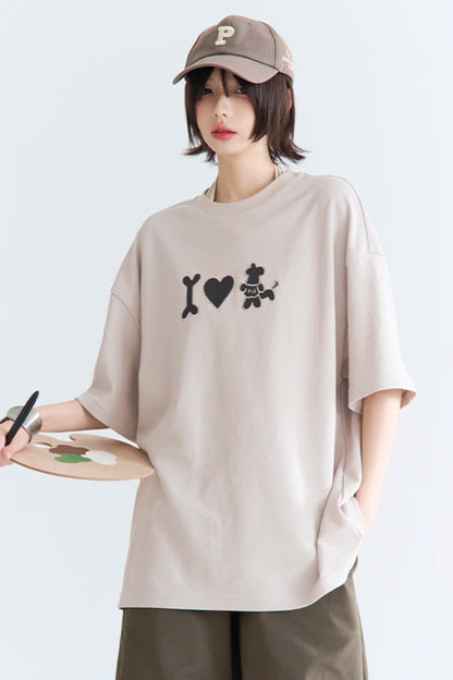 パピTシャツ ネッククルー 刺繍