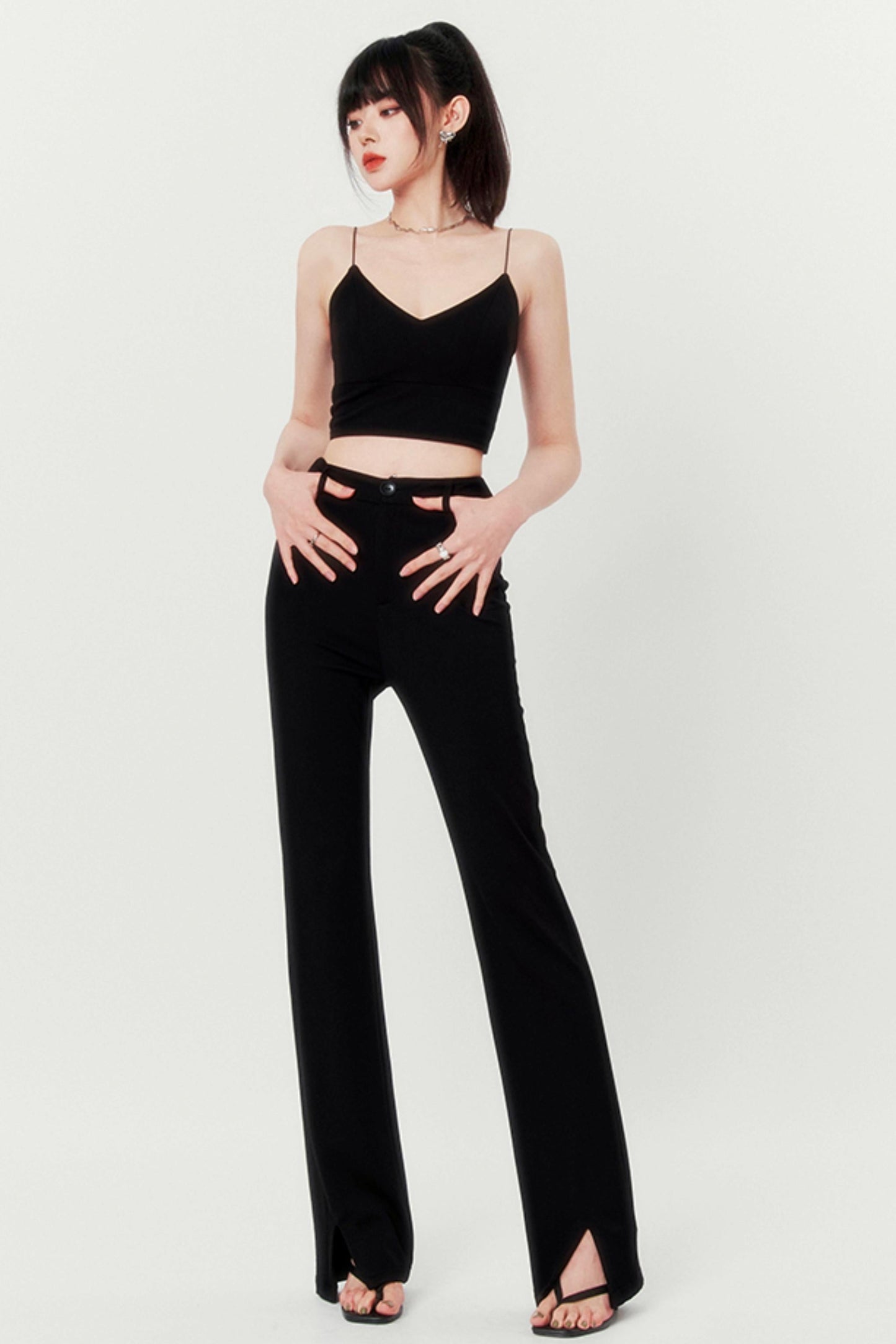 キャミソール ソフトリブ Vネック