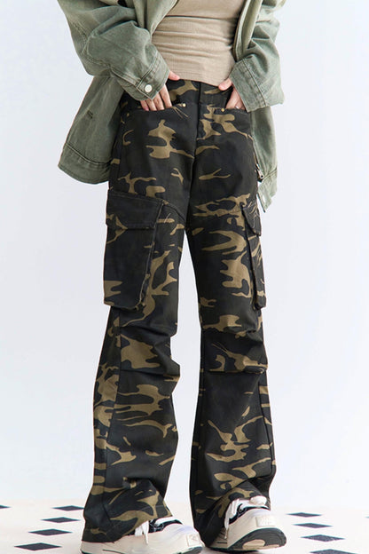 フィットパンツ 迷彩柄 リラックス