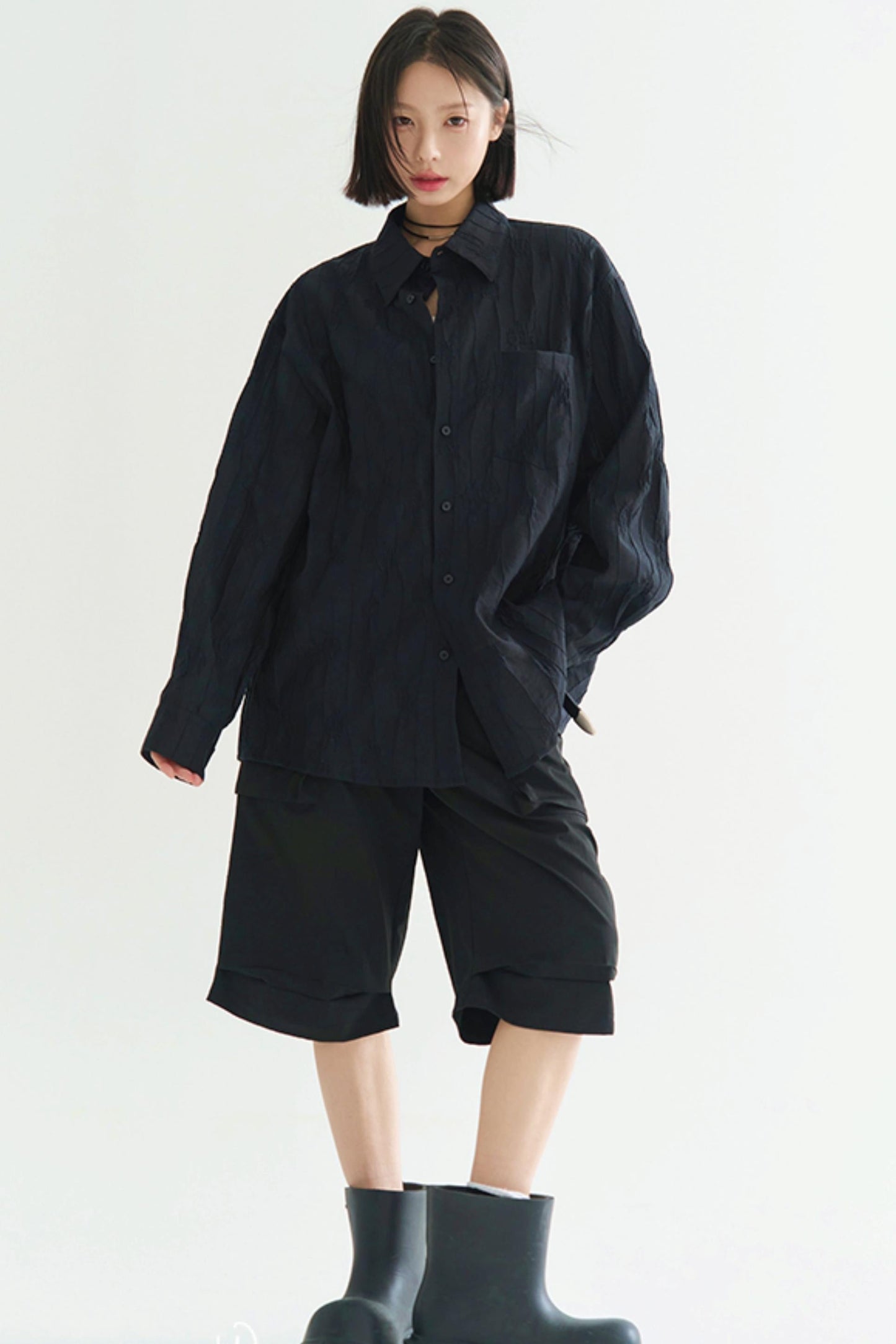 トップス 軽量 無地 長袖