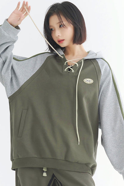 Weicher Patchwork-Parka-Kontrast