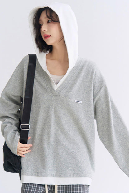 Casual V-Neck Sweatshirt