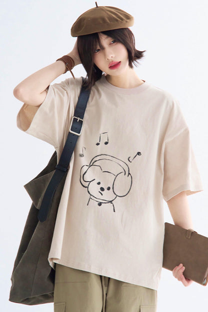 ルーズフィットグラフィックTシャツ パピー
