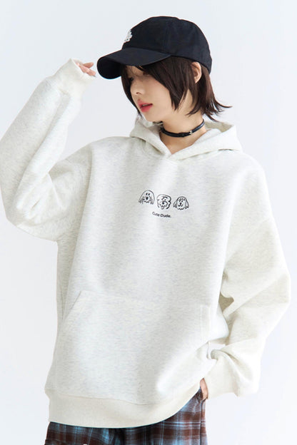 Hooded Print Puppy Sweatshirt