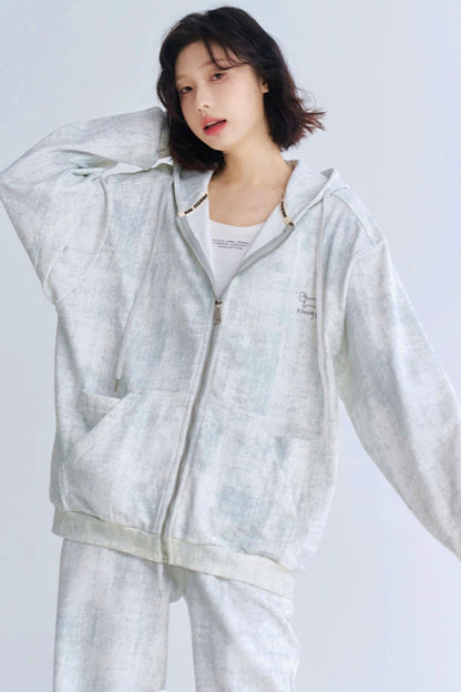 カーディガンフィット リラックスフーディーセットアップ