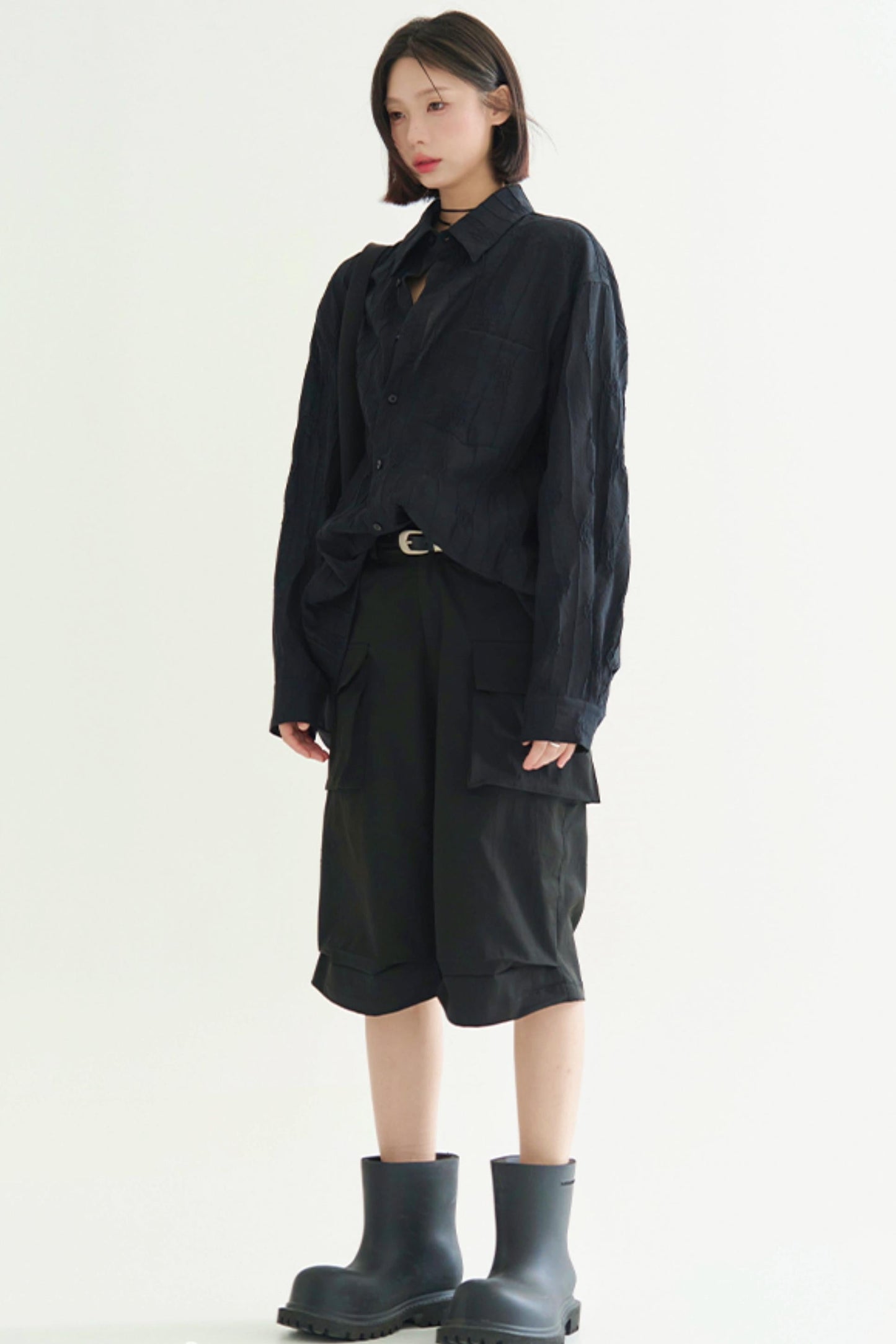 トップス 軽量 無地 長袖