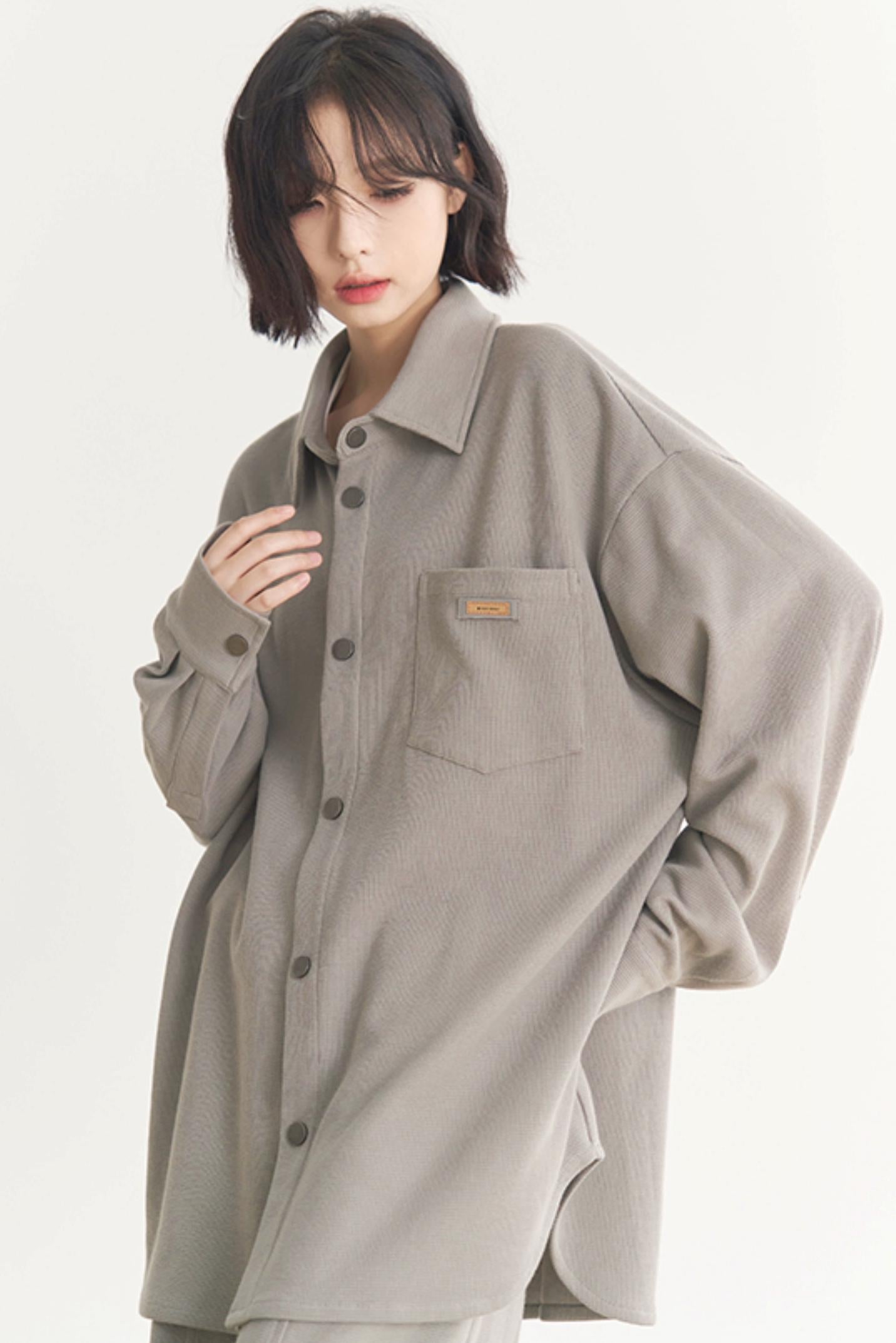 - Muse: Fall for wide Plain Suits sleeve Loose long Women's and Gravity Spring Casual pants shirts