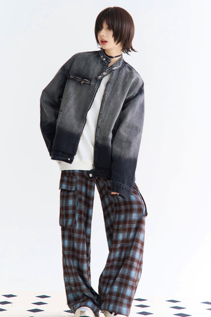 オンブレジャケット リラックスジーンズ