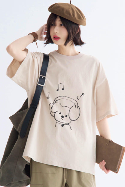 ルーズフィットグラフィックTシャツ パピー