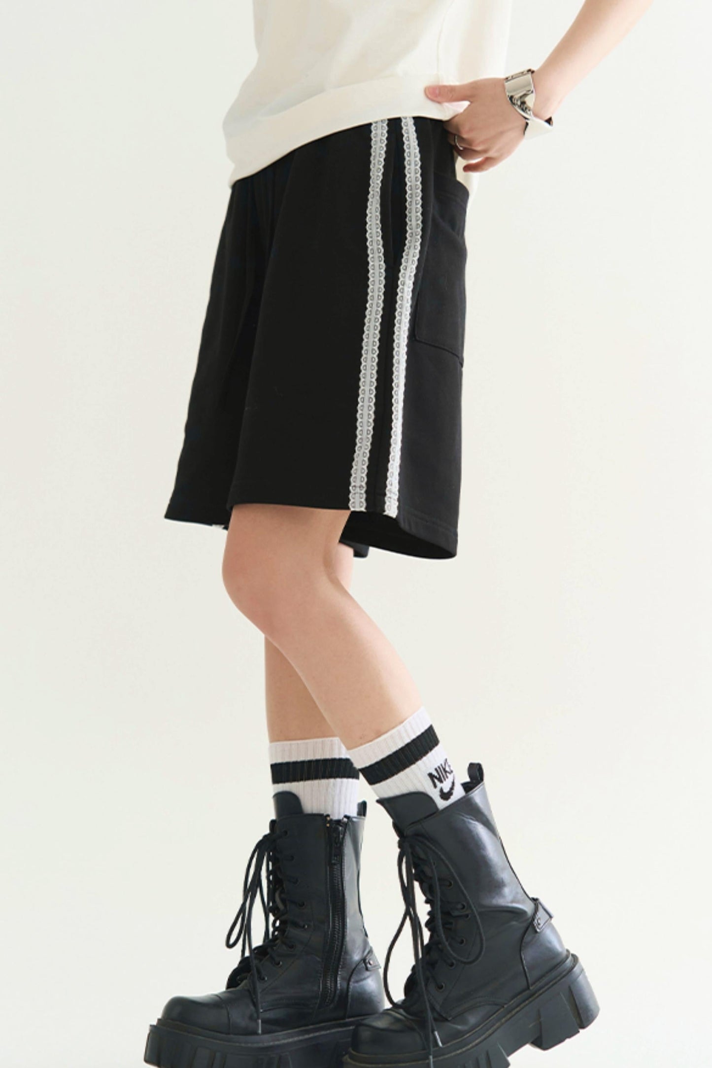 フィットリラックスパッチワークパンツ