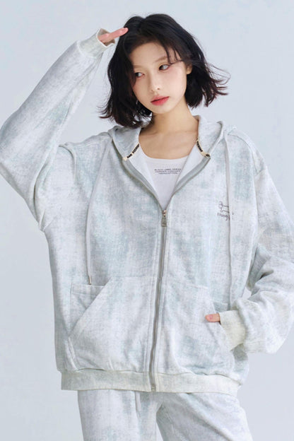 カーディガンフィット リラックスフーディーセットアップ