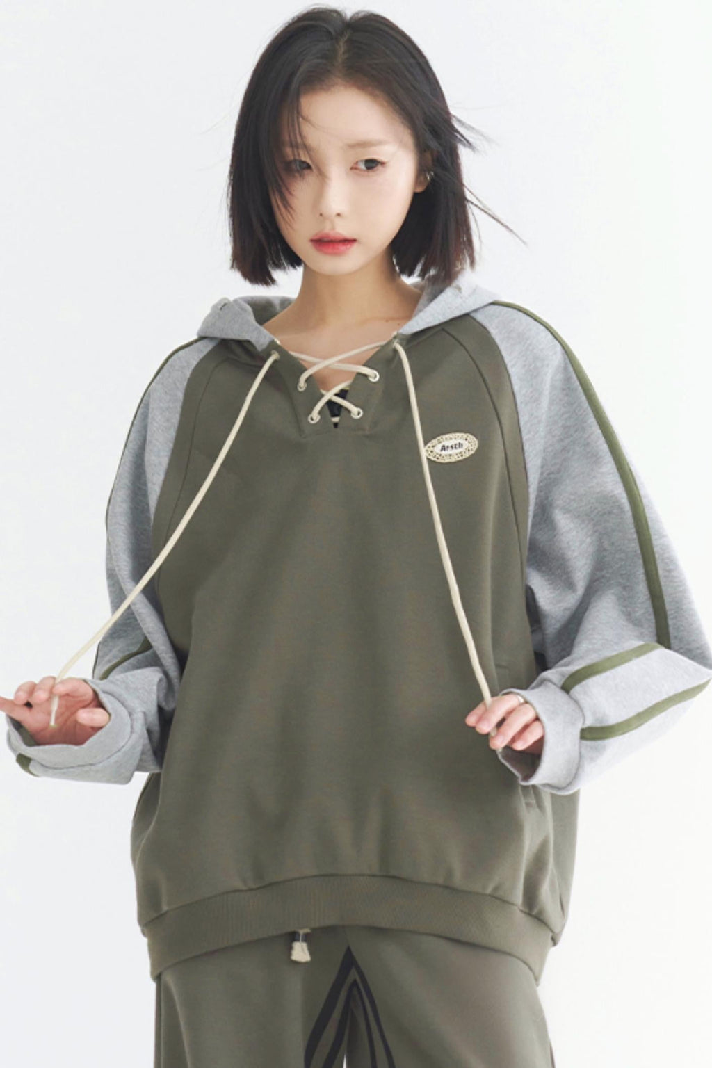 parka patchwork doux contrastée
