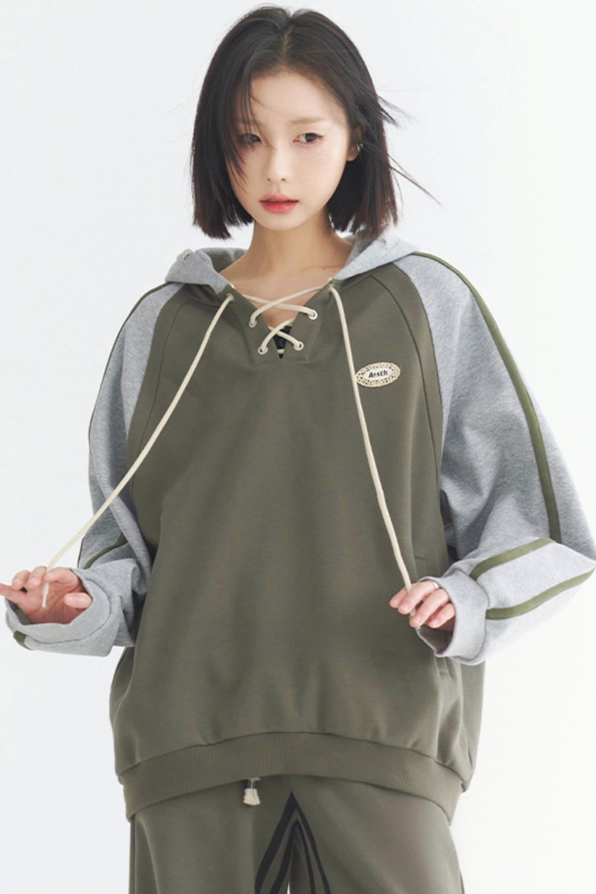 parka patchwork doux contrastée