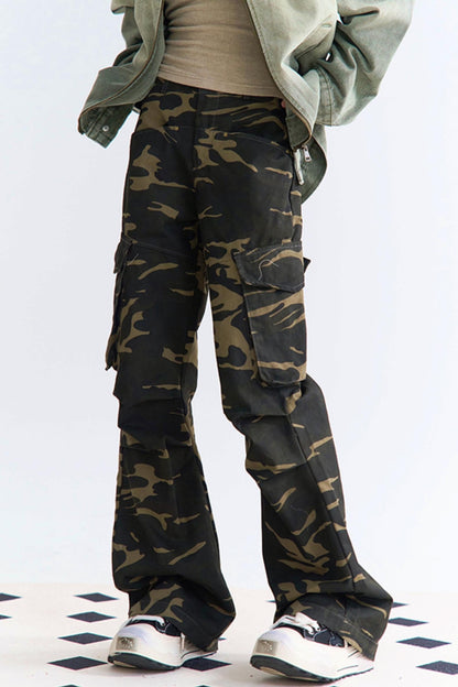 フィットパンツ 迷彩柄 リラックス