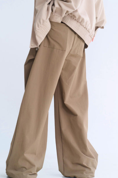 ミニマリストカジュアルワイドレッグパンツ