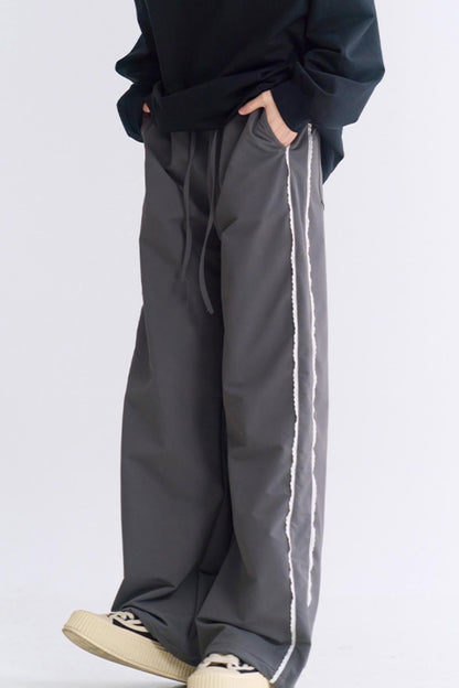 スポーティなレースのカジュアルスタイルパンツ