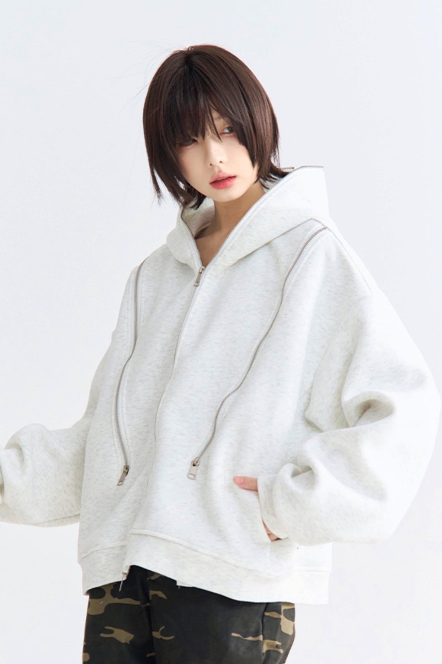 Lässiger Cardigan mit Reißverschluss