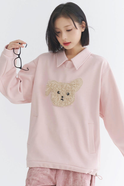 2024 Puppy - Damen Gravity Museum Winter Comfort Plüsch Top Sweatshirt