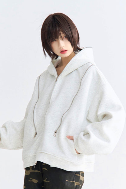 Strickjacke Lässiger Reißverschluss