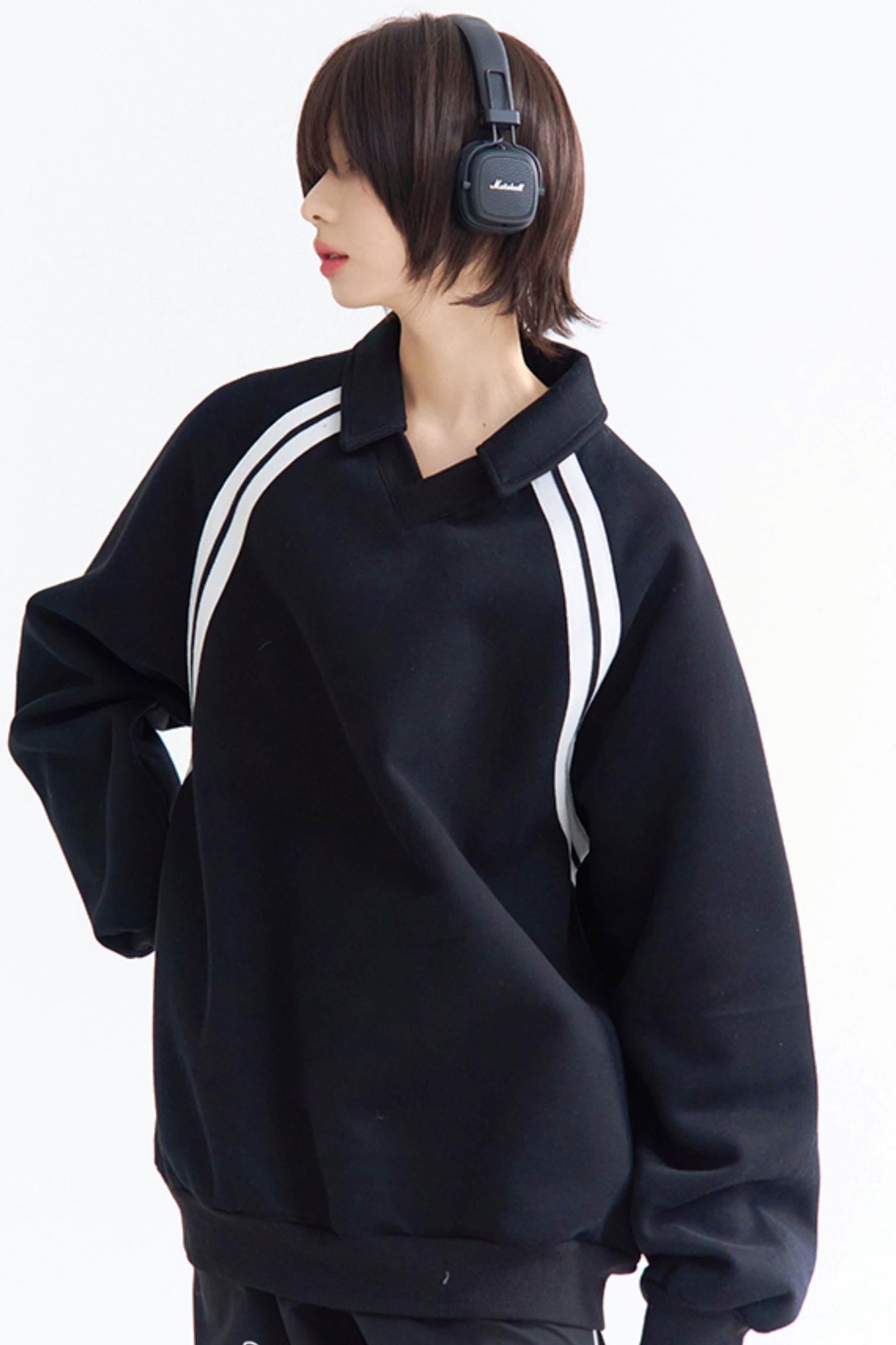 インサートストライプトップスリーブリラックス