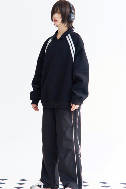 インサートストライプトップスリーブリラックス