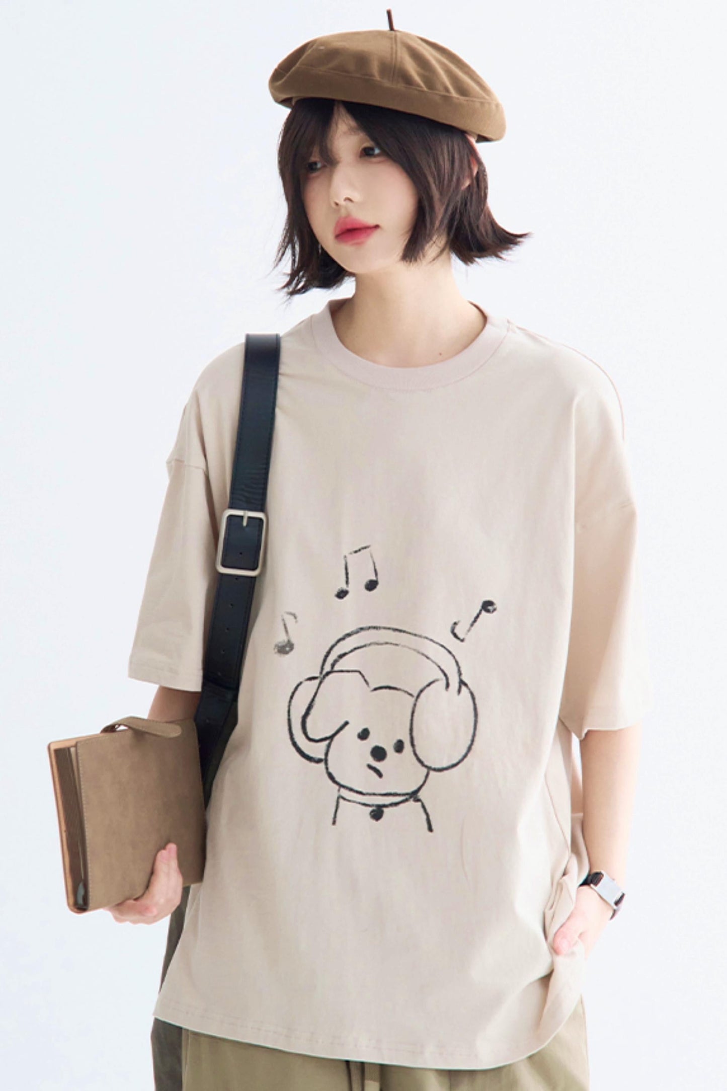 ルーズフィットグラフィックTシャツ パピー