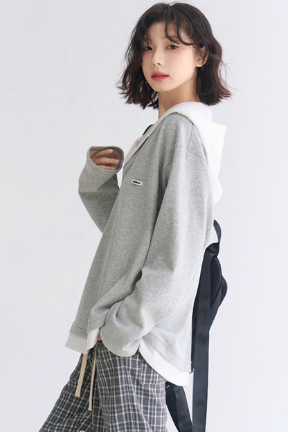 Casual V-Neck Sweatshirt