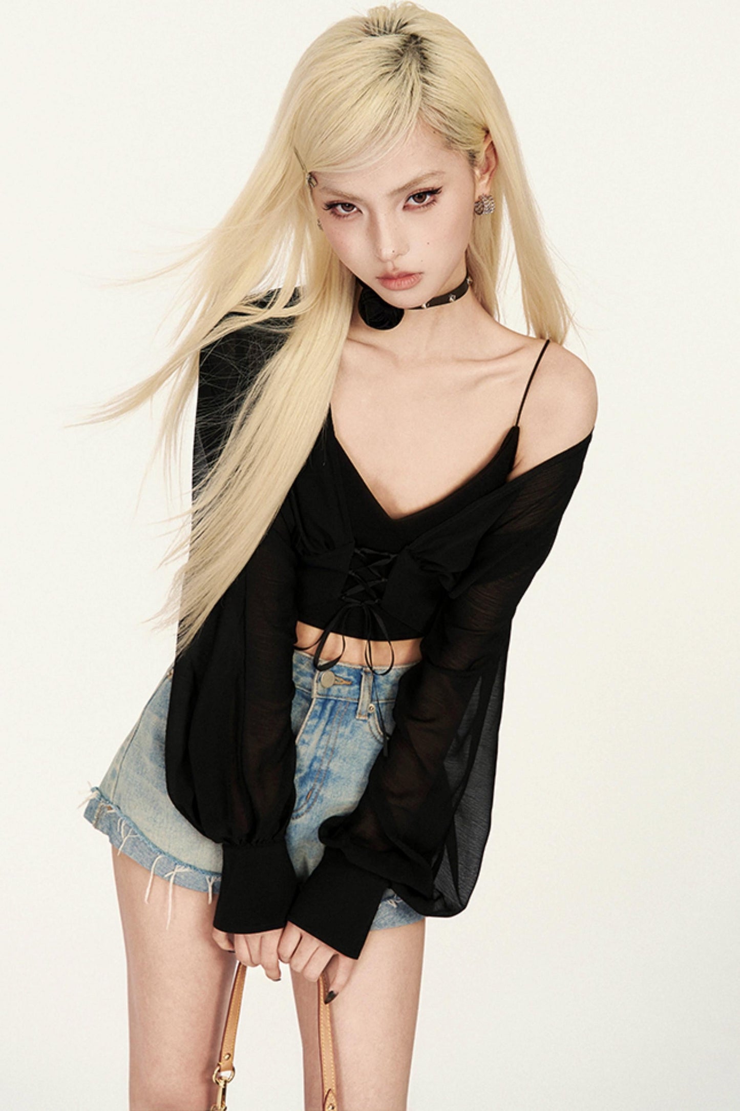 キャミソール ソフトリブ Vネック