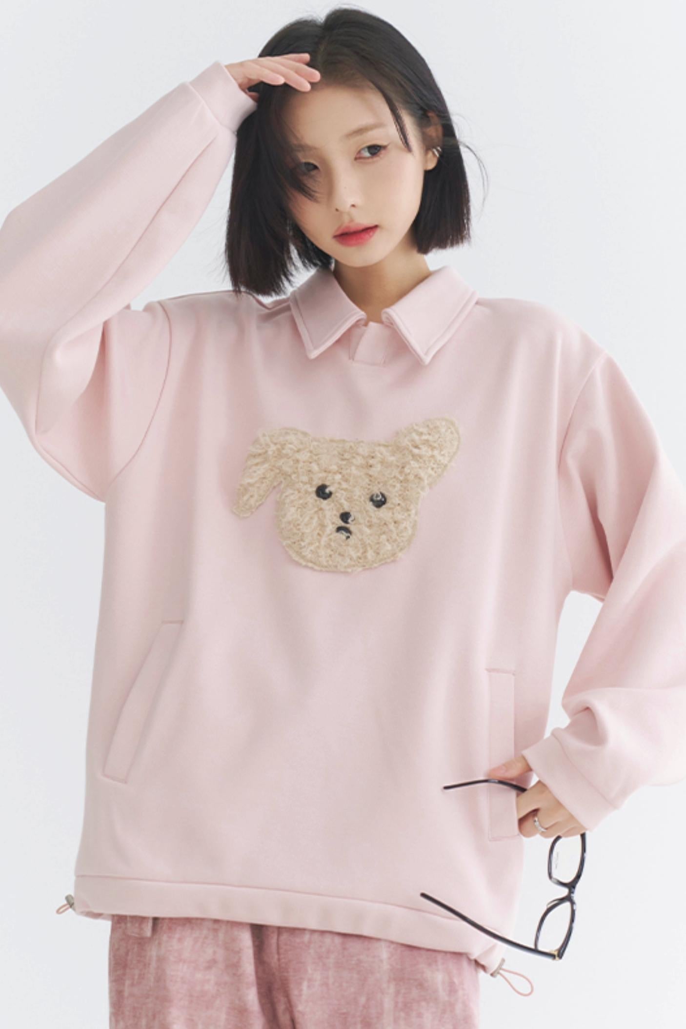 2024 Puppy - Damen Gravity Museum Winter Comfort Plüsch Top Sweatshirt