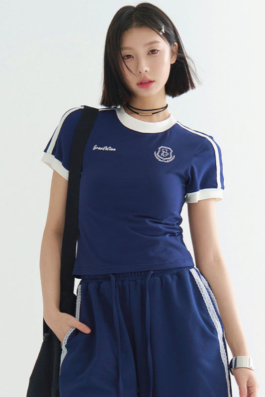 グラビティポジティブTシャツ ベアバッジプリント