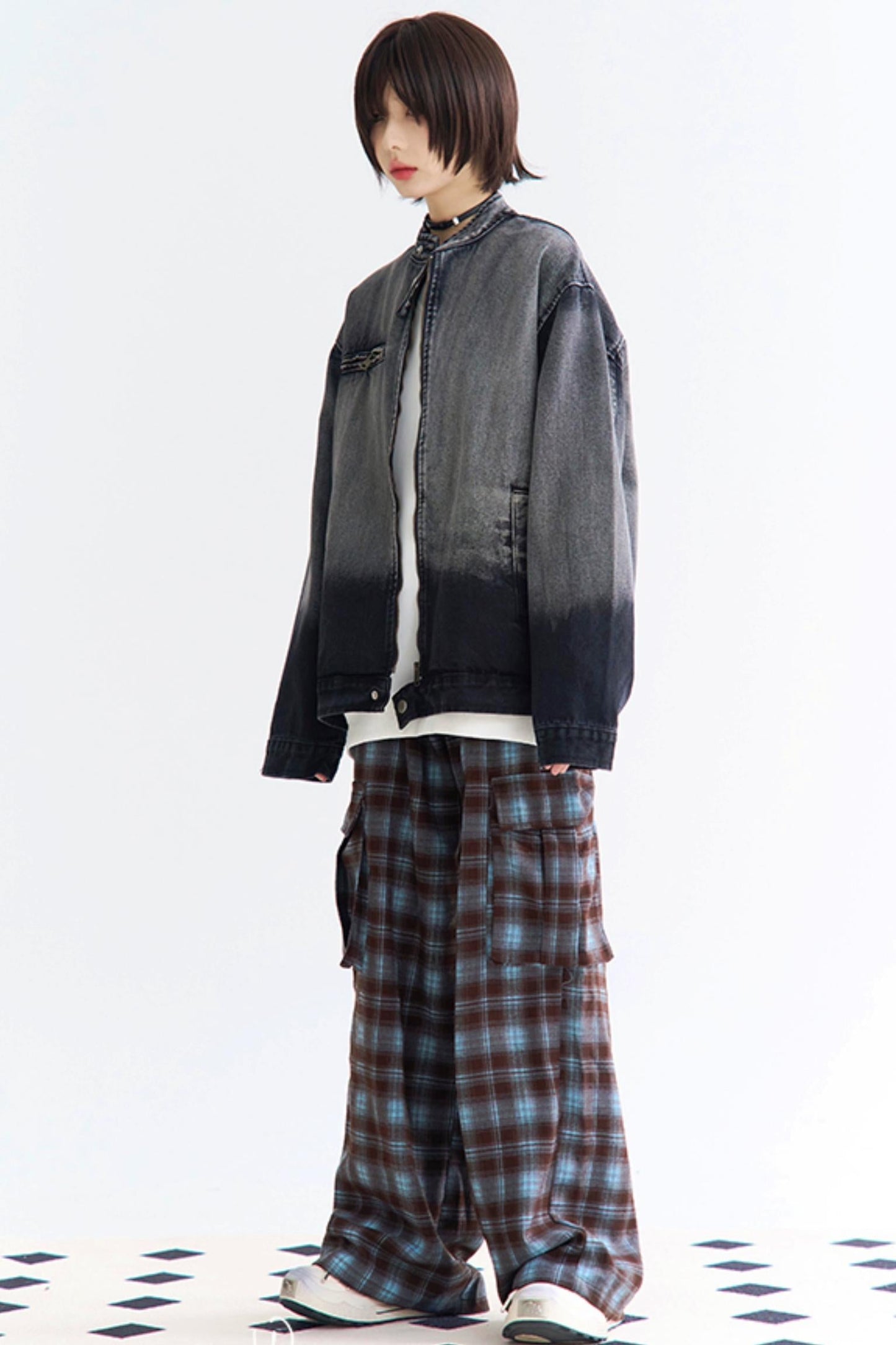 オンブレジャケット リラックスジーンズ
