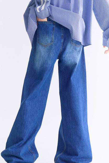 リラックスジーンズ ウォッシュドフィット