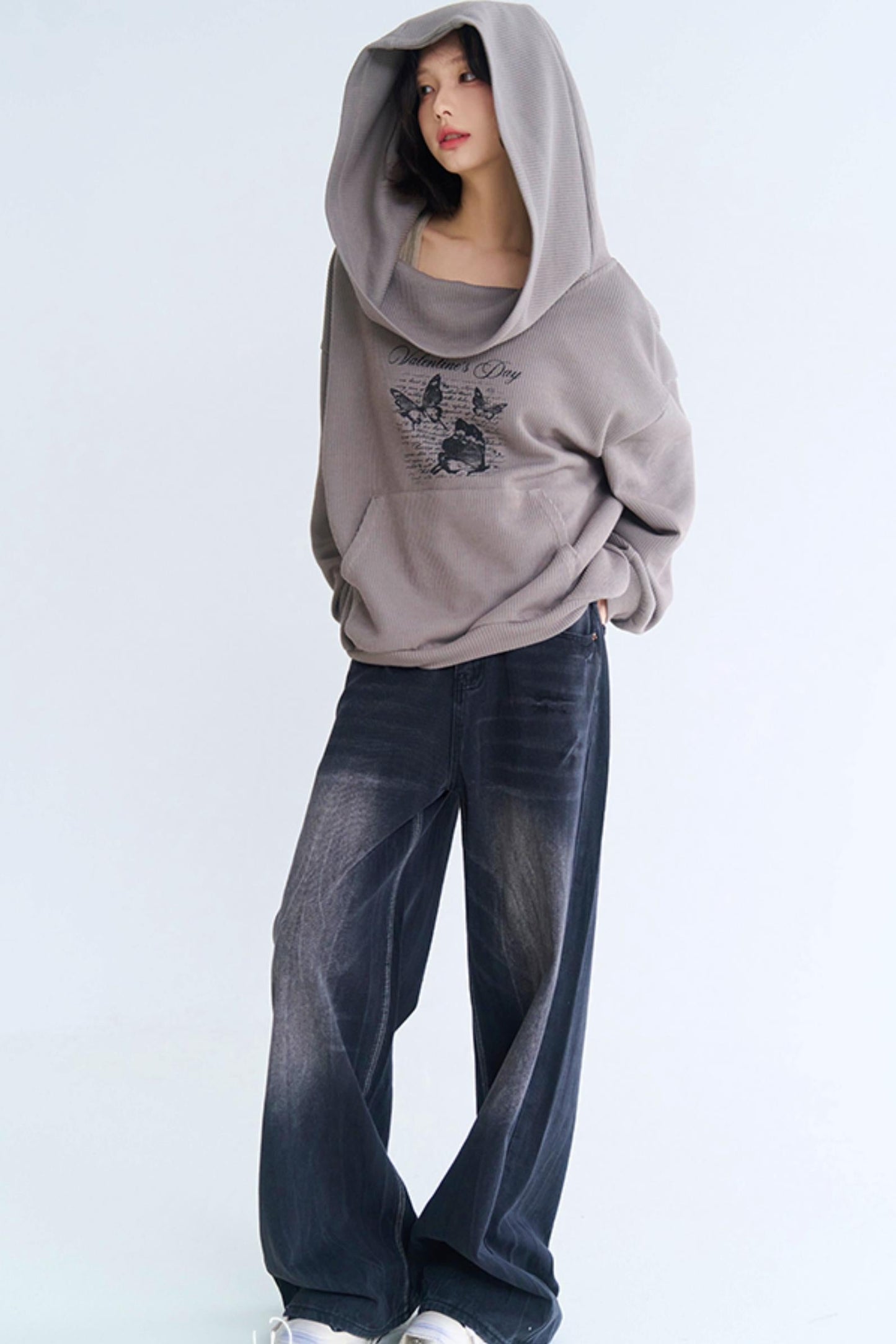 Hoodie Sweatshirt Asymmetrisch