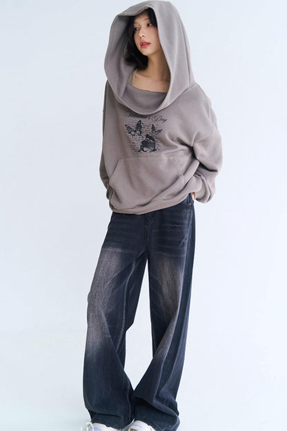 Hoodie Sweatshirt Asymmetrisch