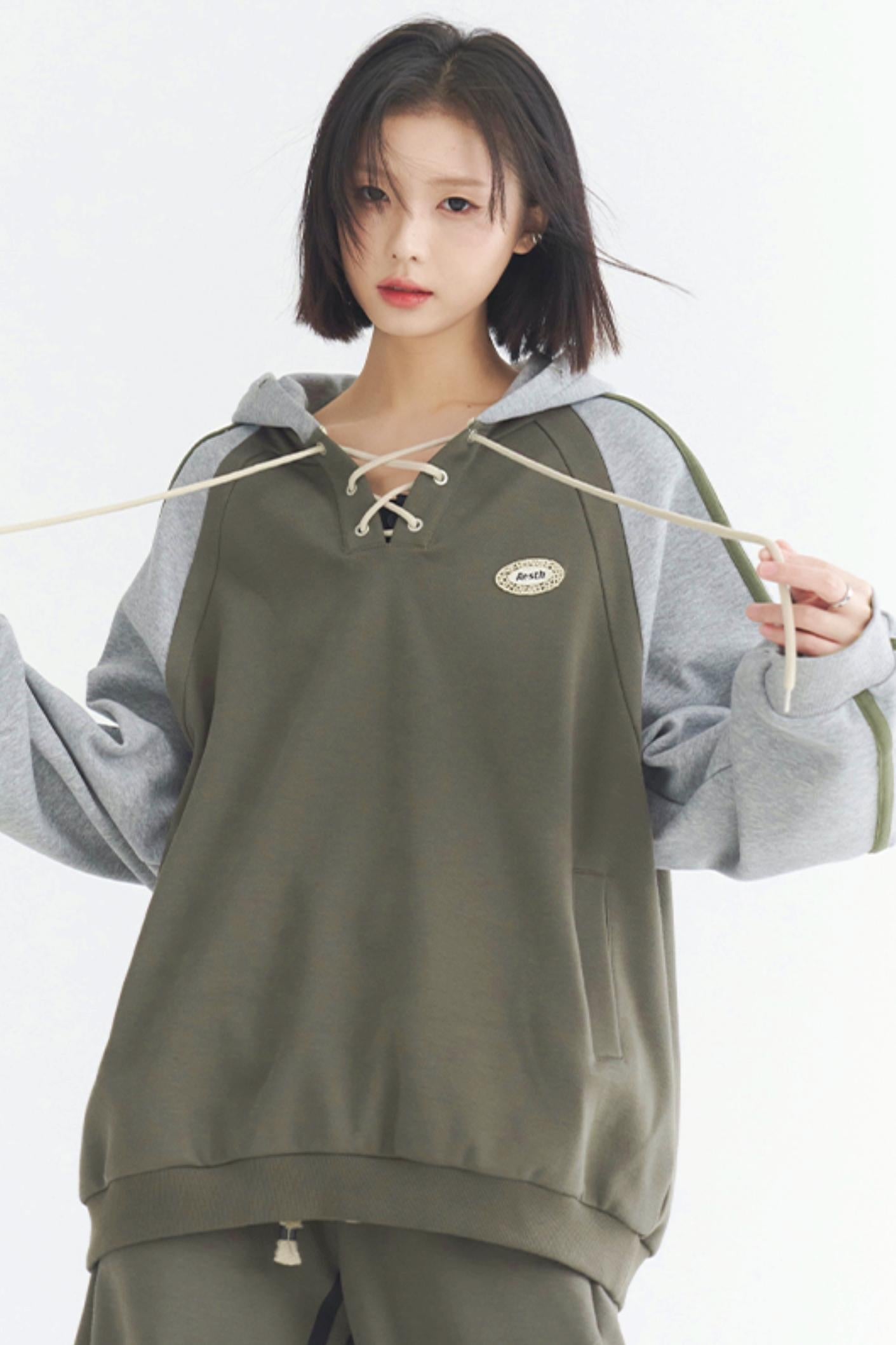 Weicher Patchwork-Parka-Kontrast