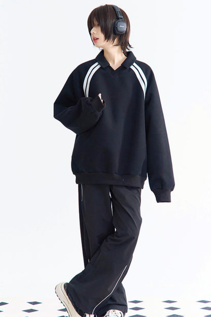 インサートトップストライプスリーブリラックス