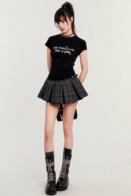 Preppy Rock Plissee Karo