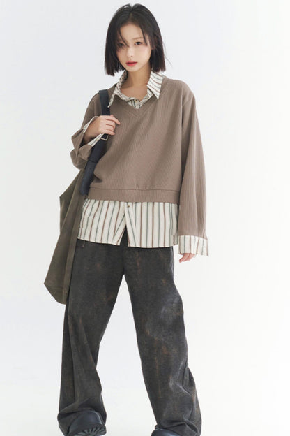 sweatshirt Loose style two-piece fit