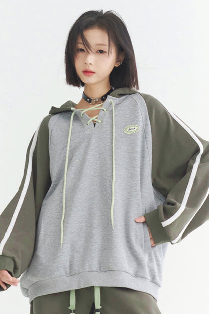 Weicher Patchwork-Parka-Kontrast