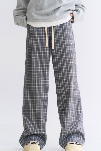 パンツ チェック ゆったり