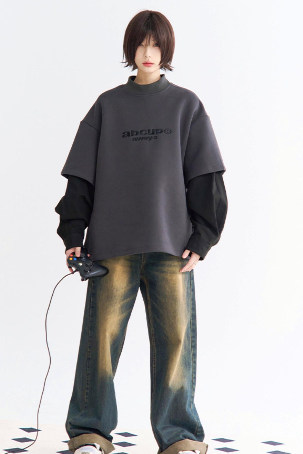 Pull contrasté style couche