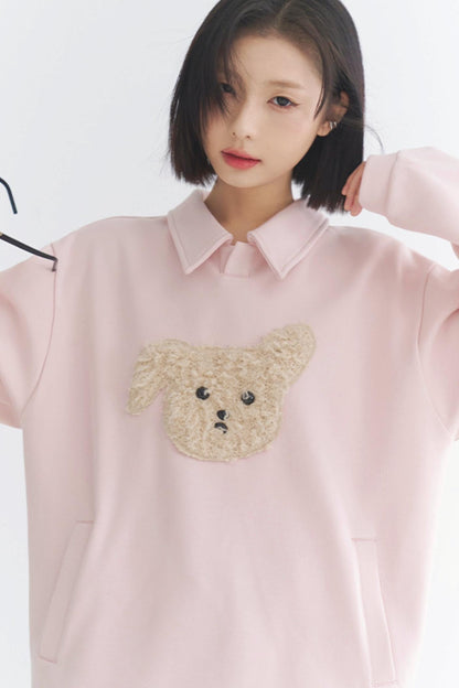 2024 Puppy - Damen Gravity Museum Winter Comfort Plüsch Top Sweatshirt