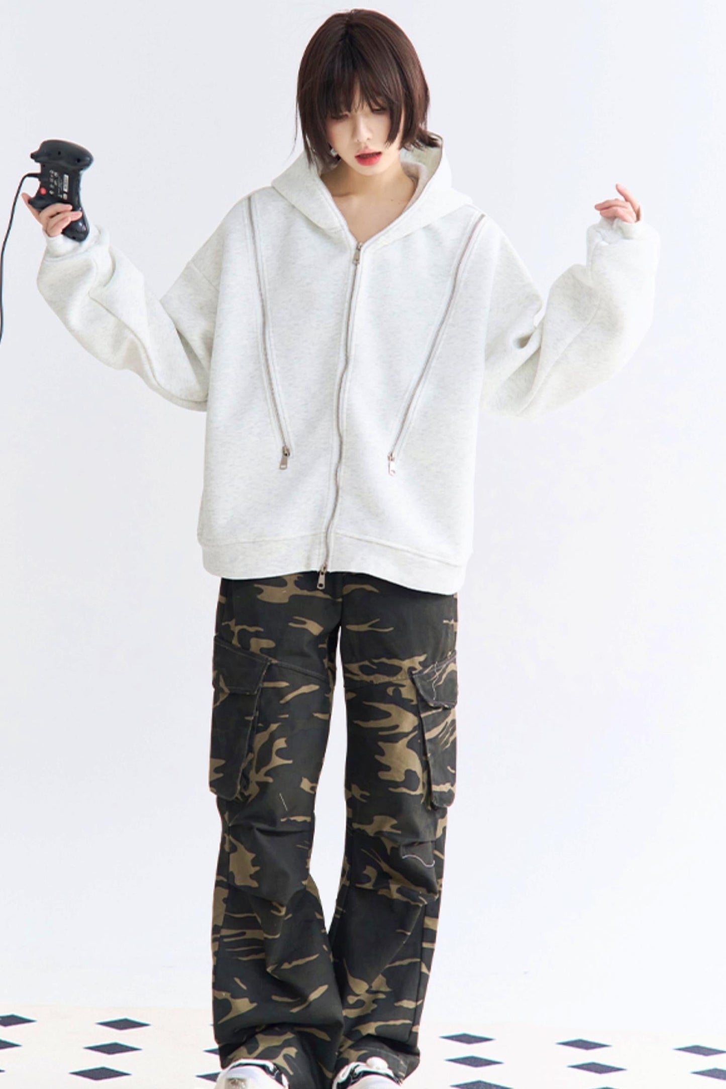 Lässiger Cardigan mit Reißverschluss