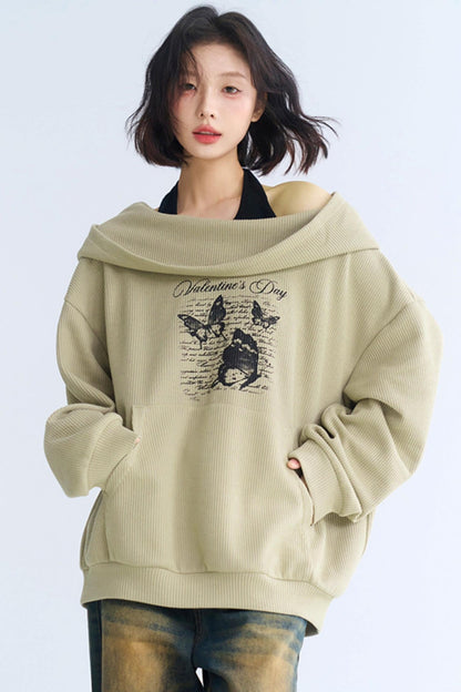 Hoodie Sweatshirt Asymmetrisch
