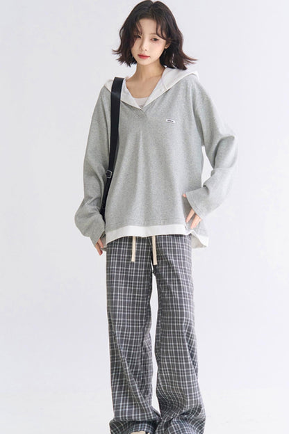 Casual V-Neck Sweatshirt